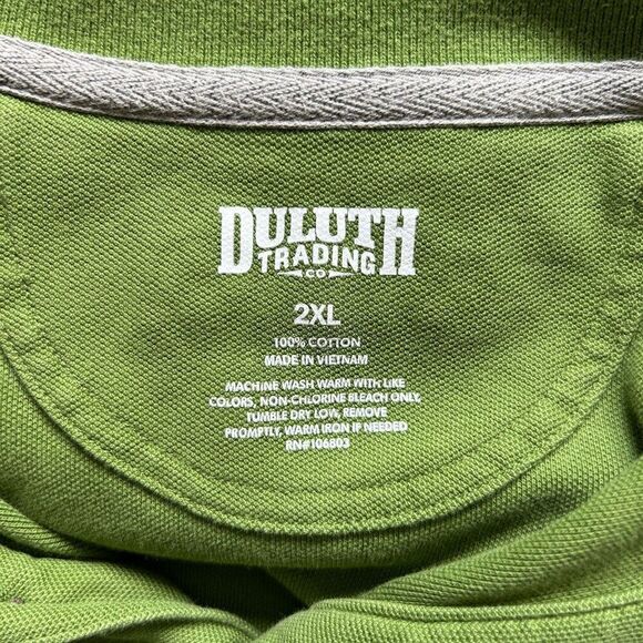 Men's Duluth Trading Company 2XL Green Polo Shirt Short Sleeve Collared Casual - Picture 4 of 5